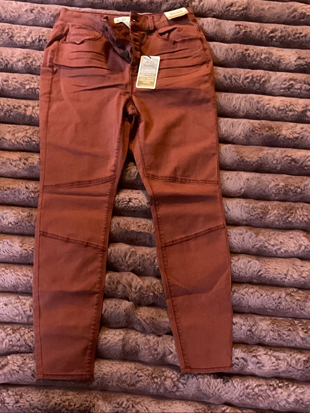 Mudd Women's Rust Skinny Moto-Style Jeans